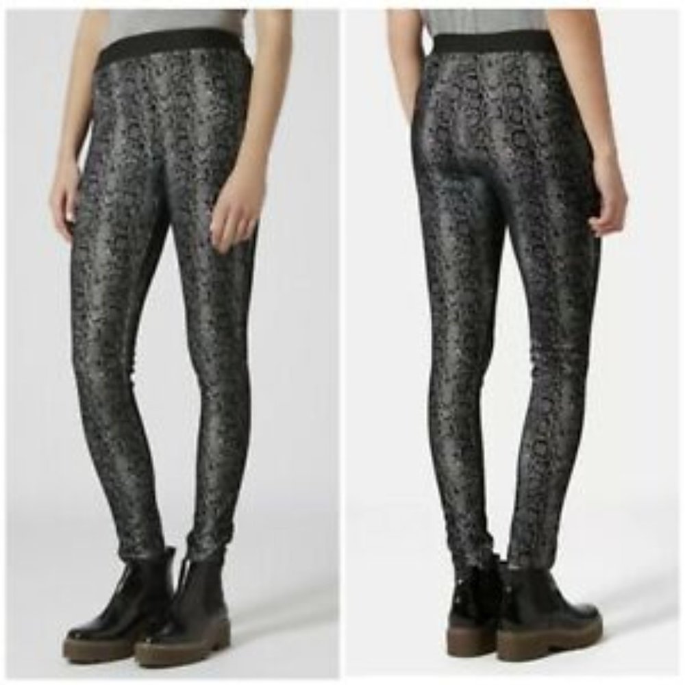 Topshop ~ Snake print velvet textured legging